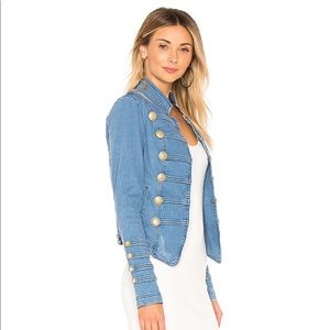 FREE PEOPLE- Fitted Military Denim Jacket